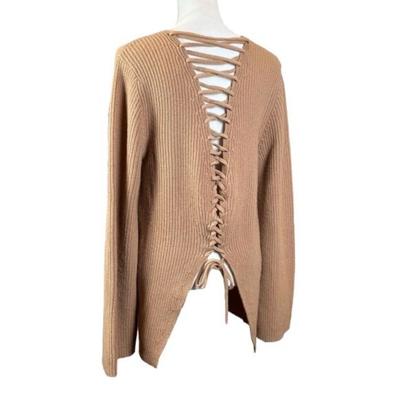 A.L.C. Markell Cashmere Wool Blend Tie Back Wide Sleeve Tunic Sweater Size Large - Picture 3 of 12